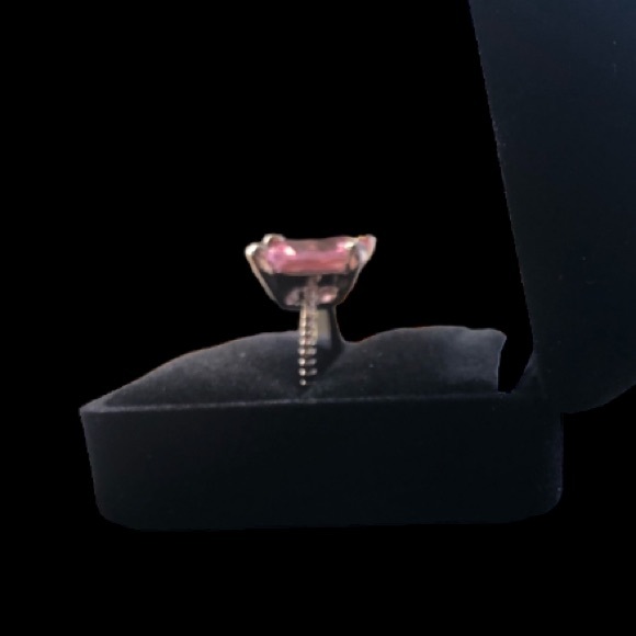 STERLING SILVER PINK & WHITE RADIANT RING - Picture 6 of 8